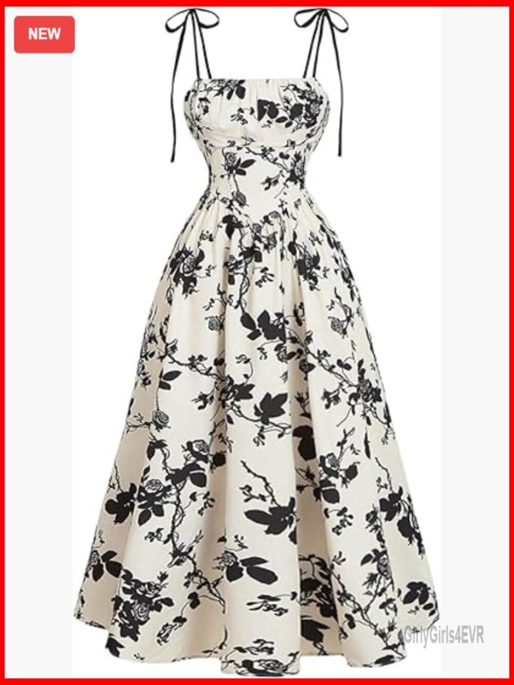 Floral Print Bow Tie Flowy Midi Dress for Summer Wedding Guest
